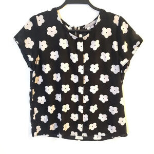 NY Collection Black Floral Blouse‎